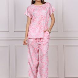 Chanting Blue Abstract Printed Top With Palazzos Co-Ords-18