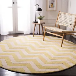 IMRA CARPET Yellow Geometric Woollen Carpet-image-11