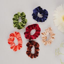 LAIDA Set of 6 Solid Velvet Scrunchies-image-14