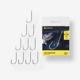 caperlan Eyed hook HOOK NICKEL WORM EYE X10 for sea fishing-picture-8