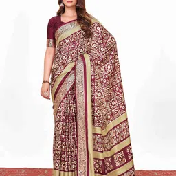 Anouk Ethnic Motifs Printed Zari Saree-image-17
