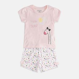 Pantaloons Baby Infant Girls Printed Pure Cotton T-shirt With Shorts-image-116