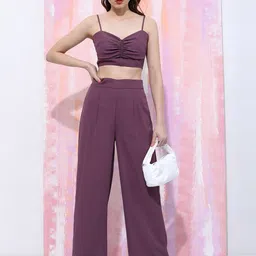 Tokyo Talkies Women Purple Top with Trousers-picture-40