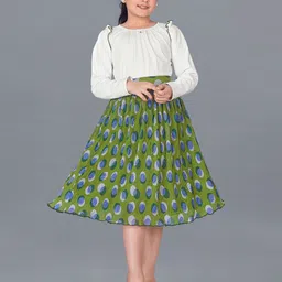 FASHION DREAM Girls Boat Neck Long Sleeves Top with Skirt Clothing Set-13