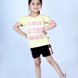 3PIN Girls Printed Pure Cotton T-shirt with Shorts-image-50