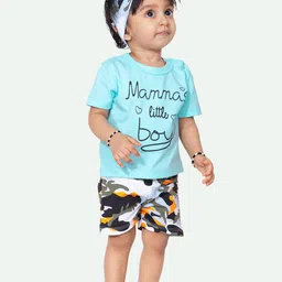 ariel Infant Boys Printed Pure Cotton T-Shirt With Shorts-picture-12