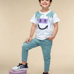 Toonyport Boys Graphic Printed Pure Cotton T-shirt with Trousers-image-42