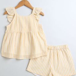 Sweetlime By AS Girls Striped Sleeveless Top With Short-image-52