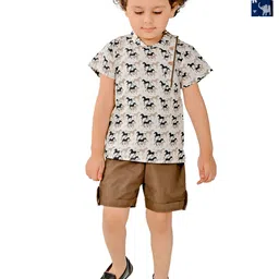 Tiny Bunnies Boys Pack Of 2 Printed Shirt with Shorts-13