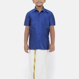 Ramraj Boys Short Sleeves Shirt With Dhoti-image-87