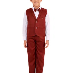 BAESD Boys Shirt And Trousers With Waistcoat Suit Set-picture-58