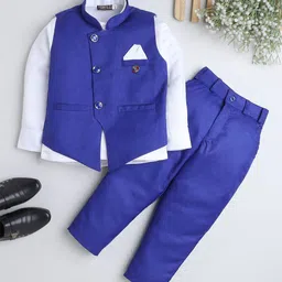 BAESD Boys Shirt And Trousers With Waistcoat Suit Set-picture-47