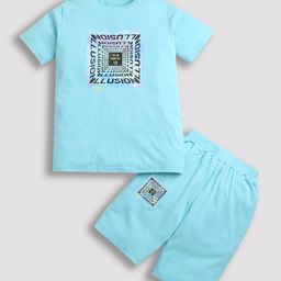 ZIP ZAP ZOOP Boys Printed Pure Cotton T-shirt with Shorts-30