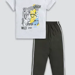 Todd N Teen Boys Pure Cotton Printed T-shirt with Trousers-image-54