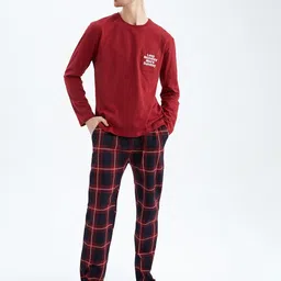 DeFacto Men 2 Pieces Pure Cotton Night suit-image-39