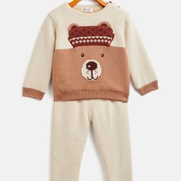 JWAAQ Infants Kids Printed Pure Cotton T-shirt With Pyjamas Clothing Set-18