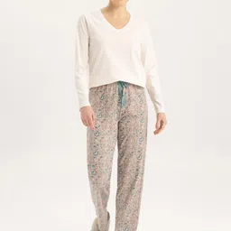 DeFacto Printed Pure Cotton Night suit-image-10