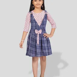 BAESD Girls Sleeveless Checked Pinafore Cotton Dress-image-20