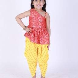 Twisha Girls Printed One Shoulder Top with Dhoti Pants-picture-6
