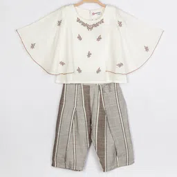 Peppermint Girls Brown & Off White Top with Trousers-picture-42