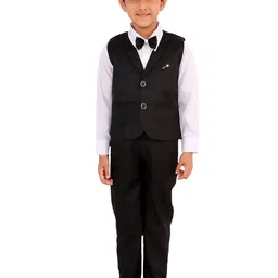 FOURFOLDS Boys Black & White Shirt with Trousers-picture-16