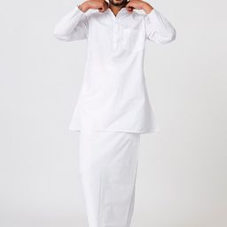 Ramraj Mandarin Collar Pure Cotton Kurta With Dhoti-picture-31