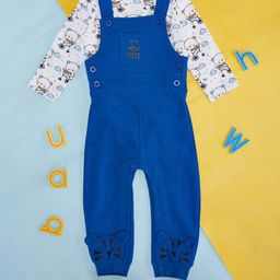 YU by Pantaloons Boys Cotton Dungarees With Graphic Printed T-shirt-32
