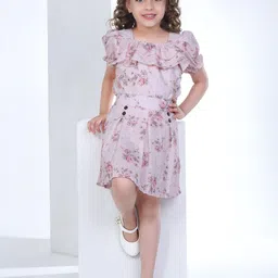 Peppermint Girls Square Neck Printed Top with Skirt-picture-26