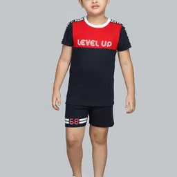 3PIN Boys Colourblocked Pure Cotton T-shirt With Short-image-21
