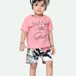 ariel Girls Printed Pure Cotton T-shirt With Shorts-image-31