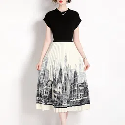 JC Collection Graphic Printed Top & Skirt-image-86