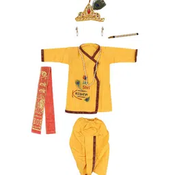 RAJ FANCY DRESSES Unisex Kids Yellow & Red Printed Dhoti Pant-11
