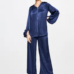 AND V-Neck Puff Sleeves Top With Trouser-image-43