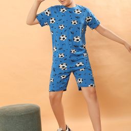 Ninos Dreams Boys Printed Pure Cotton T-shirt with Shorts-image-74