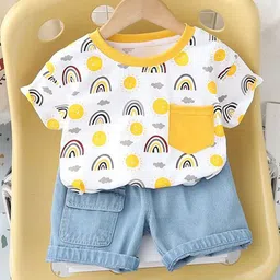 Googo Gaaga Boys Printed Pure Cotton T-shirt With Short-image-35