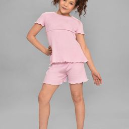 MiArcus Girls Pure Cotton Solid Top & Shorts Slumber Set-image-34
