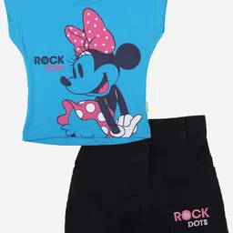 Bodycare Kids Girls Minnie & Friends Printed T-shirt With Short-image-43