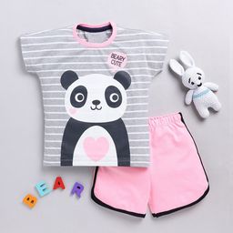 YK Girls Printed T-shirt with Shorts-picture-3