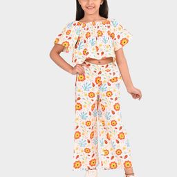 BONKIDS Girls Printed Pure Cotton Top with Palazzos-image-53