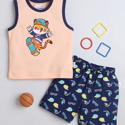 BUMZEE Boys Printed Pure Cotton T-shirt with Shorts-image-30