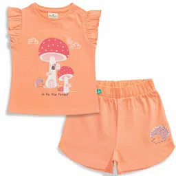 JusCubs Girls Printed Round Neck Sleeveless Pure Cotton T-shirt with Shorts-image-28