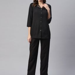Cottinfab Lapel Collar Shirt With Trousers-44