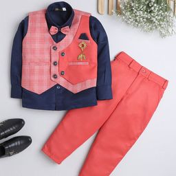 BAESD Boys 3 Piece Checked Waistcoat Suit-picture-5