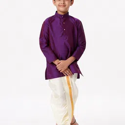 Ramraj Boys Mandarin Collar Straight Kurta with Dhoti Pants-29