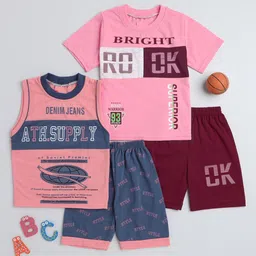 BAESD Boys Pack Of 2 Printed Pure Cotton T-shirt with Shorts-image-8