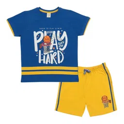 Clothe Funn Boys Printed Pure Cotton T-shirt With Shorts-image-56