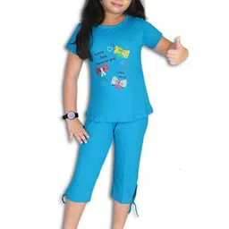 BAESD Girls Graphic Printed Round Neck Short Sleeves Top with Capris-picture-11