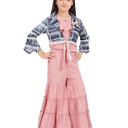 Hunny Bunny Girls Round Neck Top with Palazzos-image-38