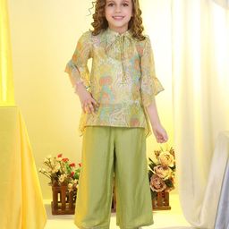 Peppermint Girls Mandarin Collar Printed Tunic with Trouser-image-10