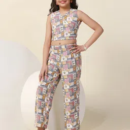 BAESD Girls Printed Top With Pyjamas-image-64